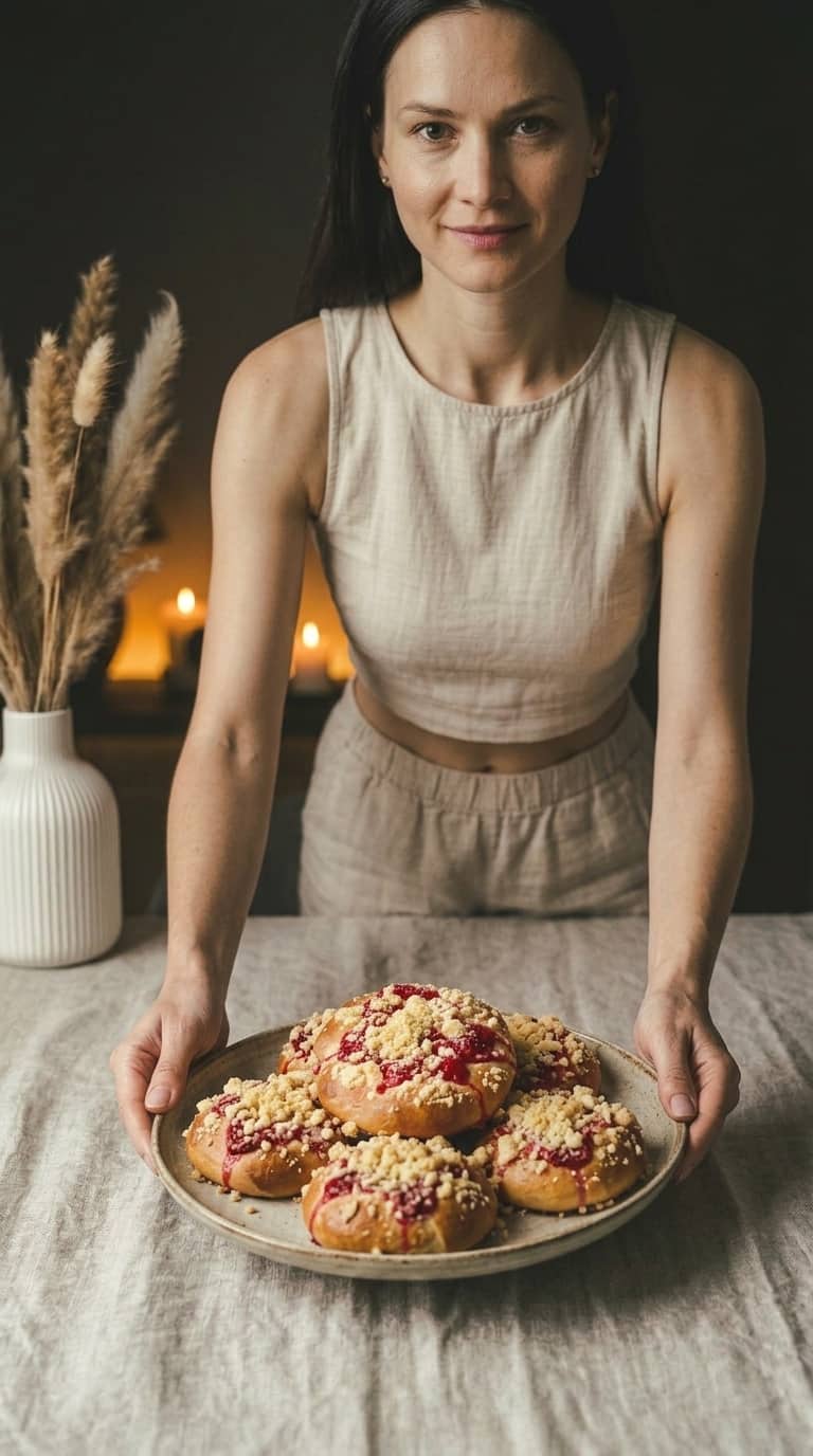 Drożdżówki z truskawkami